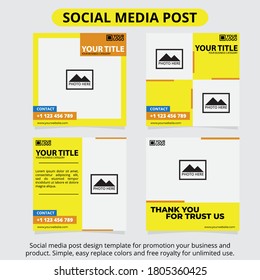 Set of social media post design template. Best for promotion business