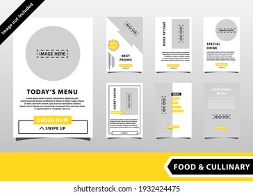 set social media post design template for restaurant banner, poster or flyer.