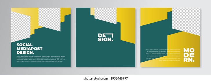 set of social media post design template