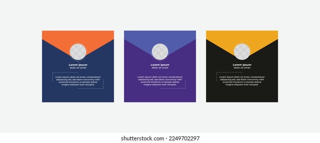 Set of Social Media Post Design Templates for Quotes. Quote Frame Template Set with Copy Space for Text with a different colour. Text in brackets.