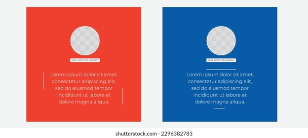 Set of Social Media Post Design Templates for Quotes. Quote Frame Template Set with Copy Space for Text with a different colour. Text in brackets.