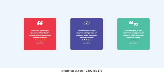 Set of Social Media Post Design Templates for Quotes. Quote Frame Template Set with Copy Space for Text with a different colour. Text in brackets.