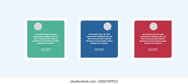 Set of Social Media Post Design Templates for Quotes. Quote Frame Template Set with Copy Space for Text with a different colour. Text in brackets.