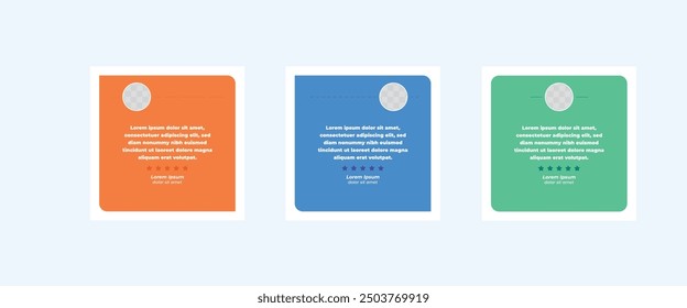 Conjunto de Plantillas de diseño de publicaciones de redes sociales para citas. Conjunto de Plantilla de marco de cita con Espacio para texto para texto con un color diferente. Texto entre corchetes.