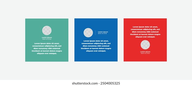 Set of Social Media Post Design Templates for Quotes. Quote Frame Template Set with Copy Space for Text with a different colour. Text in brackets.