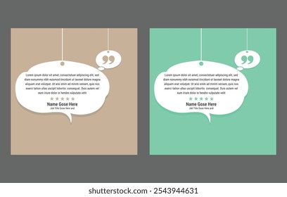 set of Social Media Post Design Templates for Quotes, Speech Bubble Quote Template Set