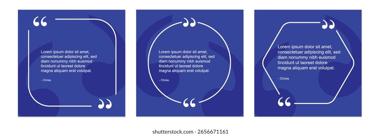 Set von Social-Media-Post-Design-Vorlage für Angebote. Vorlagensatz für leeren Quad-Frame mit Kopienraum für Text auf quadratischem Banner mit modernem Farbverlauf-Hintergrund.