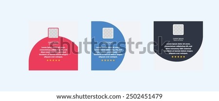 Set of Social Media Post Design Templates for Quotes. Quote Frame Template Set with Copy Space for Text with a different colour. Text in brackets.