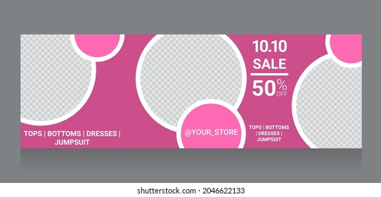 Set of Social Media Post Editable Template in eps 10 for digital marketing and sale promo, fashion advertising, banner offer.