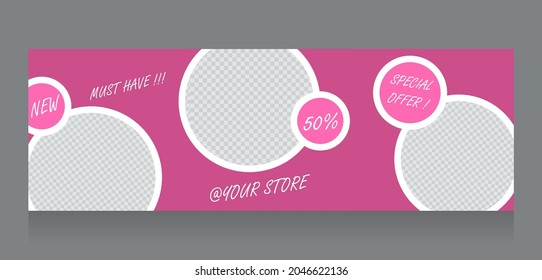 Conjunto de plantilla editable de Social Media Post en el paso 10 para promoción de marketing y venta digital, publicidad de moda, oferta de banner.
