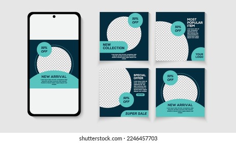 Set of Social Media Post, Flash Sale background with stripe line shape. Screen backdrop for mobile app. Social media story mockup.