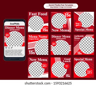 Set of Social Media Post for Food Promotion