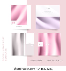 Set of social media post layout template with place for image photo