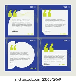 set of social media post on quotes and customer feedback what our customers say template multipurpose vector templates