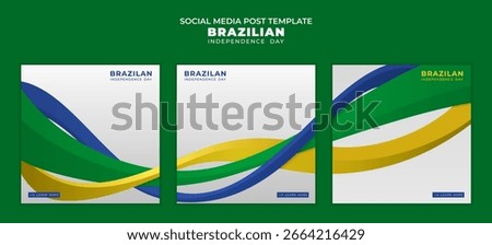 Set of social media post with the ribbon that wraps around 3d waving shape on the white background