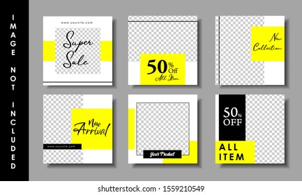 set of social media post template design, set of sale promotion banner