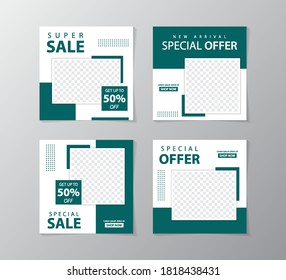 Set of Social Media Post Template. Geometric Stories Sale Banner Background ,Poster, Flyer, Coupon, Layout Composision Gift Card, Feed Design Template For Promotion 