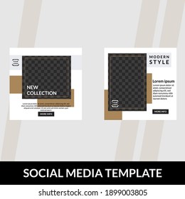 Set of Social Media Post template with colorful and dark background design. a suitable template for promotion through social media.