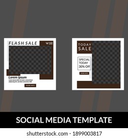 Set of Social Media Post template with colorful and dark background design. a suitable template for promotion through social media.