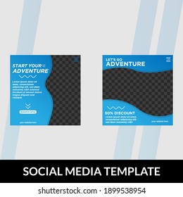 Set of Social Media Post template with colorful and dark background design. a suitable template for promotion through social media.