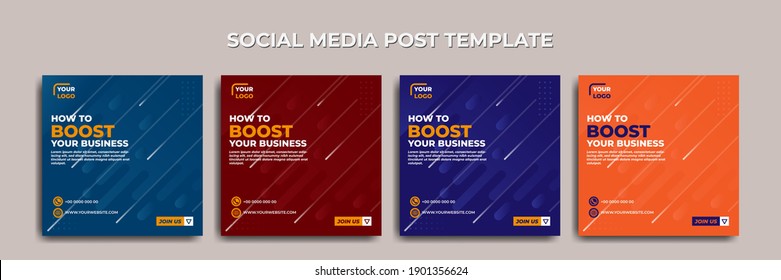 Set of social media post template design. Good template for webinar invitation design via social media. also good template for other social media advertisement.