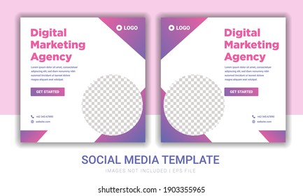 set of social media post template for digital marketing agency best for boost your product promotion sales