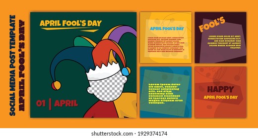 Set of social media post template with clown face design. Good template for advertising on social media.