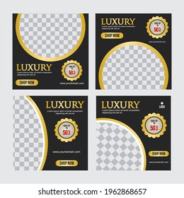 Set of Social media post template, Luxury social media template, Perfect for social media post, background and web internet ads.