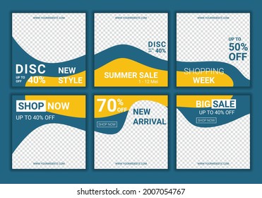 Set of social media post template for special offer. Promotion Brand Fashion. Minimalist design layout. Editable banner for social media post, web and internet. Vector illustration