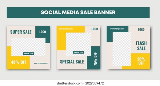 Set of social media post template for special offer. Fashion sale new season unique social media cover photo template. Flyers for Influencer brand promotion. Vector illustration