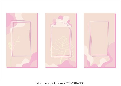 Set of social media post template background design