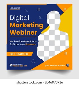 Set of social media post template for Business conference Webinar,
 Marketing Webinar, and other seminars. Promotional web banner for social media. Instagram Banner design for Business