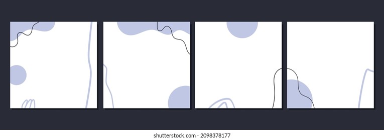 Set social media post template with wavy blue and scratch lines on white background suitable for promotion, sale, greeting card, invitation, and other.