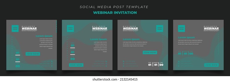 Set Of Social Media Post Template In Green And Gray Background Design. Good Template For Online Advertisement Design