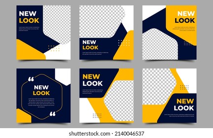 Set of Social media post template design. Usable for social media post, banner, cover, and web.