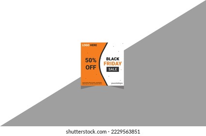 Set of social media post template in black friday