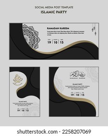 Set of social media post template for ramadan kareem and Good for and good for another islamic party
