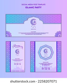 Set of social media post template for ramadan kareem and Good for and good for another islamic party