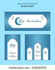 Set of social media post template for ramadan kareem and Good for and good for another islamic party