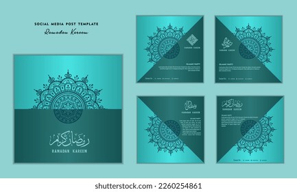 Set of social media post template for ramadan kareem and Good for and good for another islamic party