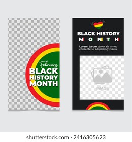 Set of social media post template for Black History month. Black history month African American history celebration, African American History. Celebrated annual.