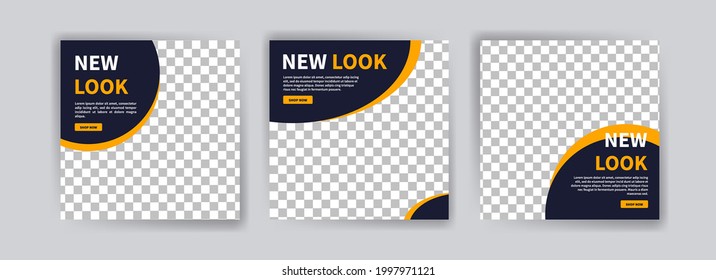 Set of social media post templates for business promotion. Suitable for social media posting and web internet advertising.