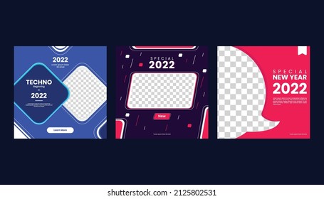 Set of social media post templates. Modern and cool themes. Bubble Speech. Suitable for your social media and web pots.