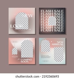 Set of social media post templates for special offers. Digital banner, Poster, digital layout. Vector illustration