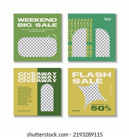 Set of social media post templates for special offers. Digital banner, Poster, digital layout. Vector illustration