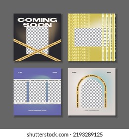 Set of social media post templates for special offers. Digital banner, Poster, digital layout. Vector illustration