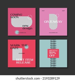 Set of social media post templates for special offers. Digital banner, Poster, digital layout. Vector illustration