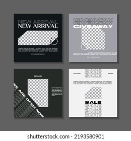 Set of social media post templates for special offers, new arrival,  flash sale, Digital banner, Poster, and digital layouts. Vector illustration