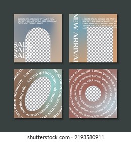 Set von Social-Media-Postvorlagen für Sonderangebote, neue Ankunft, Flash-Verkauf, Digital-Banner, Poster und digitale Layouts. Vektorgrafik