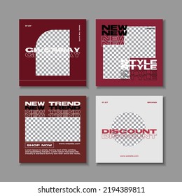 Set of social media post templates for special offers, new arrival,  flash sale, Digital banner, Poster, and digital layouts. Vector illustration